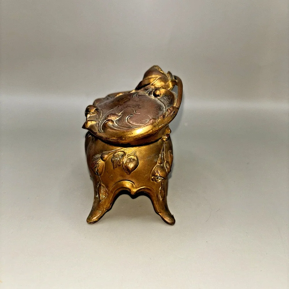 Vintage Trinket Box Jewelry Casket JB Jennings Bros Ornate Art Nouveau Roses!